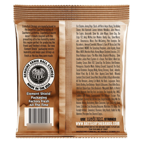Imagen 2 de 4 de Encordado Ernie Ball 2148 Earthwood 011 Para Acústica