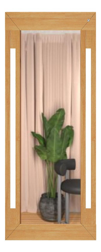 Espejo De Madera Cuerpo Completo Led Luz Fria Touch Rosa/morada