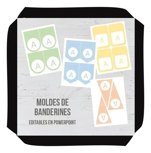 Kit Imprimible Moldes Banderin Banderines (editables)