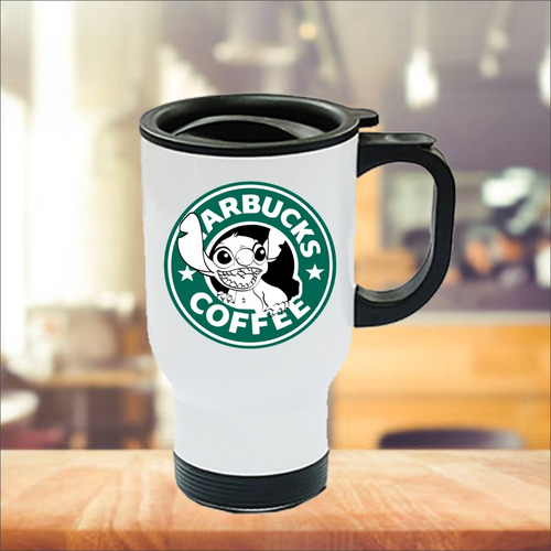 Jarra Térmica De Stich Con Logo Estilo Starbucks