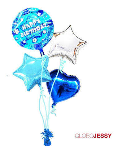 Globos Bouquet De 5 Con Helio
