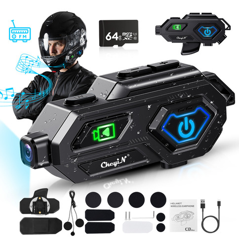 Intercomunicador Audifono Cámara Bluetooth Para Casco