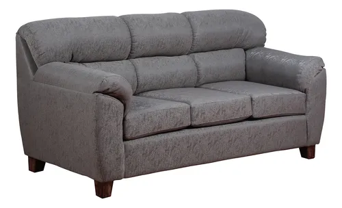Sofá Ivannia 3 Cuerpos Lino Sidelli Gris / Muebles América