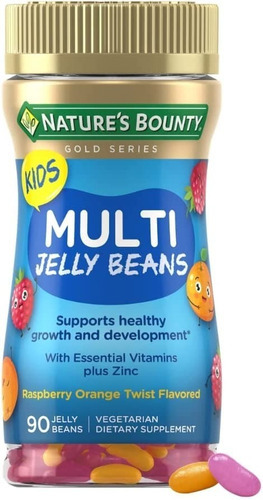 Nature Bounty Jelly Beans Kids Multivitaminico Plus Zinc Sabor Rasbberry - Naranja