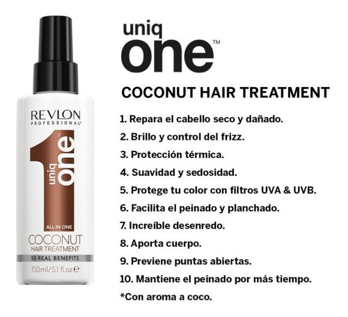 Revlon Uniq One Tratamiento All In One Coconut 150ml 2 Pzas