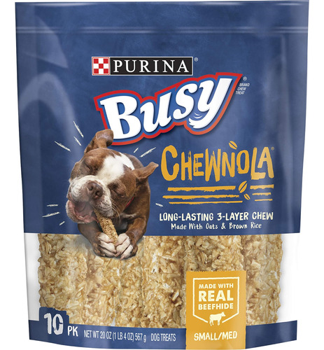 Purina Huesos De Perro De Raza De Cuero Crudo Ocupado, Chewn