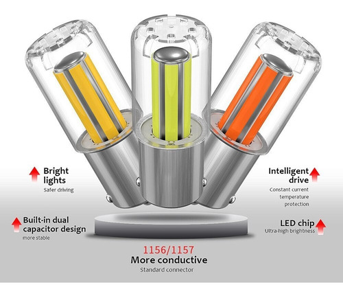 Par Ampolletas Led Cob 1156 1157 Py21w P21w Canbus 12v