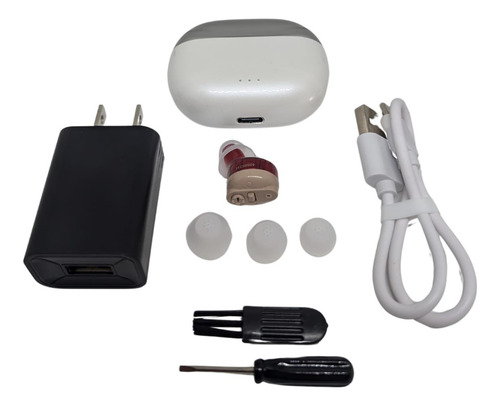 Auditivo Amplificador De Sonido Recargable Sordera Beige
