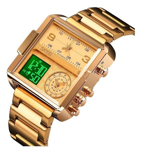 Reloj Skmei Luxury Square For Hombre Con Cronógrafo Y Fecha