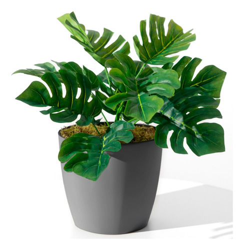 Plantas Artificiales Monstera Costilla De Adan + Maceta 