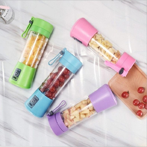Mini Liquidificador Portátil Shake Frutas De 500ml Rosa