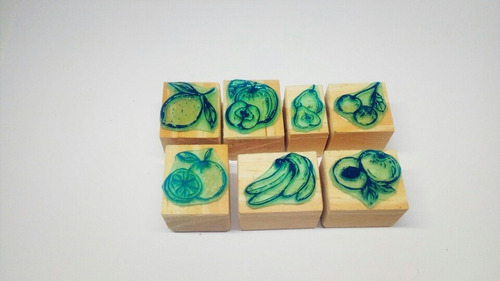 Imagen 1 de 2 de Sellos De Goma Decorativos Set Frutas 1