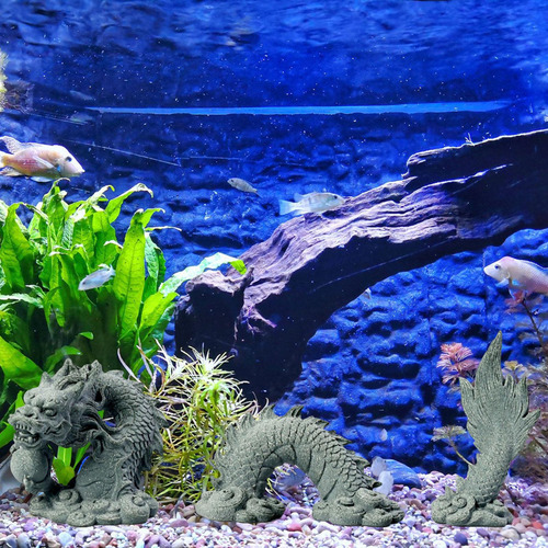 Juego De Estatua De Dragón Paisajismo De Acuario Para