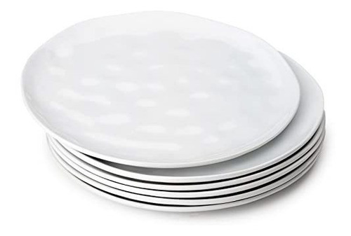 Platos - Miicol Durable Porcelain 6-piece Salad Plate Set, E