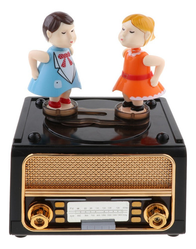 Pareja Clásica Beso Caja De Música Plástica Radio Musical