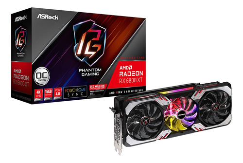 Imagen 5 de 5 de Placa De Video Amd Asrock Phantom Gaming Rx 6800xt 16gb Express 4.0 X16 Gddr6