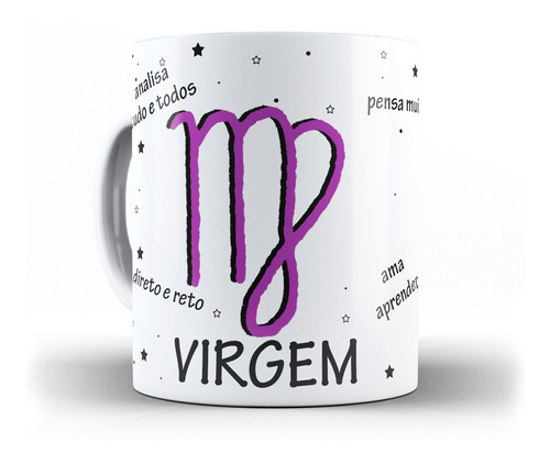 Caneca Signo De Virgem Signos Do Zodíaco Arte Exclusiva