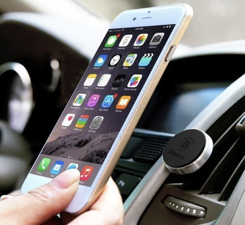 Imagen 5 de 10 de Soporte De Telefono Para Auto Rejilla Magnetico - Baseus