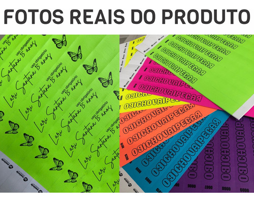 Kit 20.000 Pulseiras De Identificação Festa Person. Tyvek