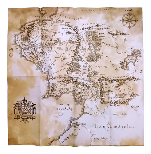 Mapa Señor De Los Anillos Lotr Tierra Media Muy Lejano