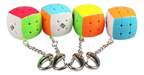 Cubo Rubik Qiyi Mini Llavero 3x3 Sin Stickers Stickerless 