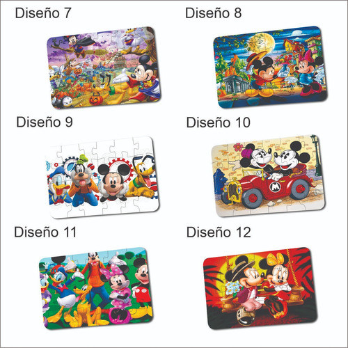 Rompecabezas De Madera - 24 Piezas - Disney Pack X 5