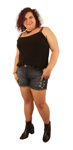 Shorts Jeans Plus Size Lithiun Stone Destroyed 44 Ao 54