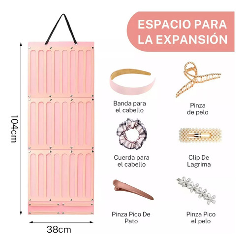 Porta Moños For Niñas,organizador De Lazos For Color Rosa