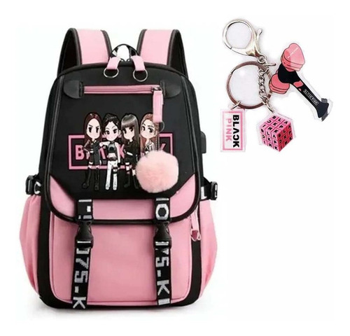 Para Kpop Blackpink Mochila Juvenil Coreana Con Llavero