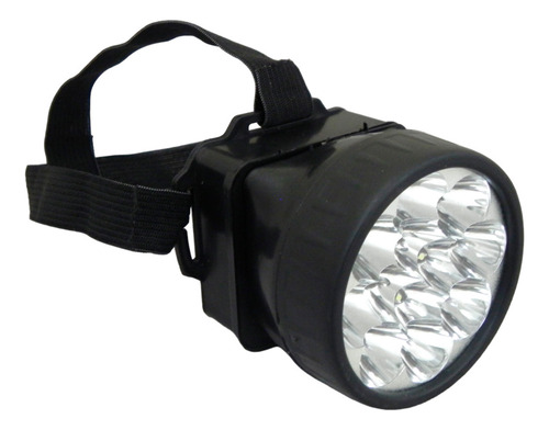 Linterna Minera Led Para Cabeza Soga Ajustable 12 Led Linterna Negro Luz Blanco
