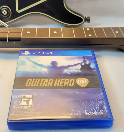 Guitarra Ps4 Kit Receptor + Jogo + Guitarra Completo Ref2 (Usado)