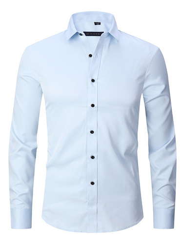 Camisa Regular-fit Manga Larga Con Botones Para Hombre