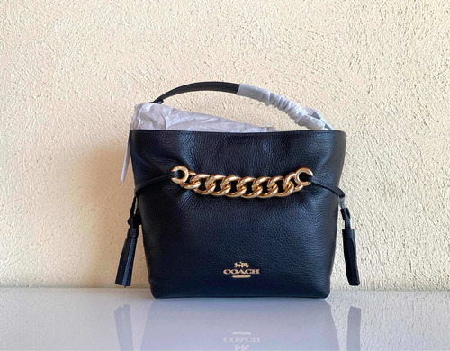 Bolsa Coach Negra Con Cadena Original