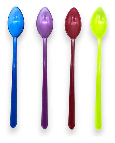 25cucharas Colores Refresquera Plástico Grueso Reutilizables