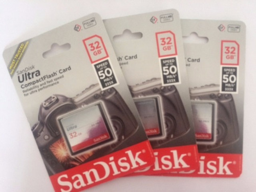 Compact Flash De 32gb Sandisk 50m/s 333x