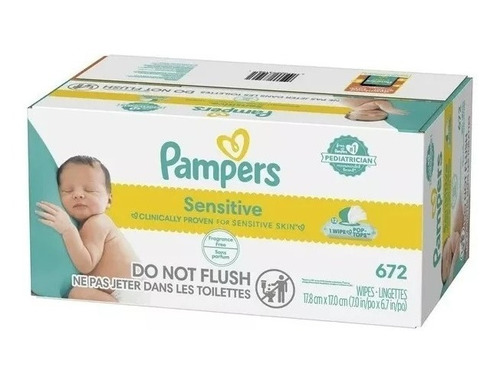 Toallas Húmedas Pampers Sensitive Baby Wipes Caja 672 Pza. 