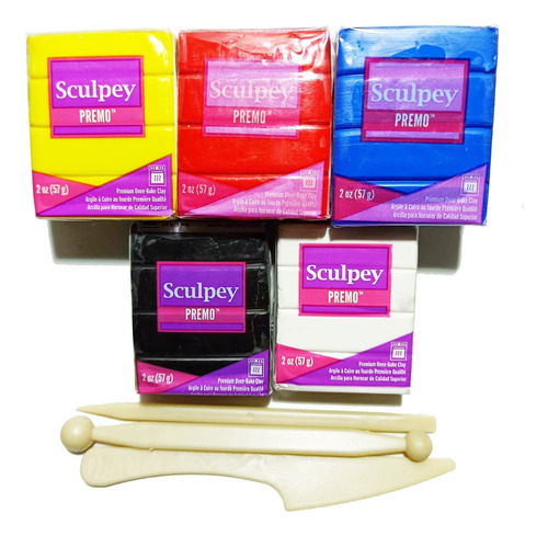 Kit Arcilla Polimérica Premo 5 Colores + Herramientas Gratis