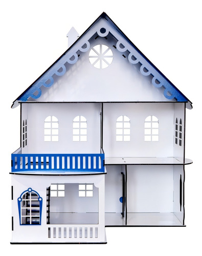 Kit Casa Bonecas 29 Moveis Lol E Polly Cindy Lazuli - Darama Cor Branco e Azul