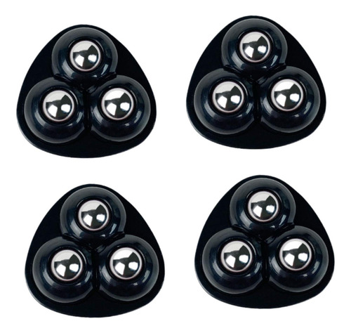 2 X 4 Ruedas Giratorias Autoadhesivas Silenciosas Con Negro