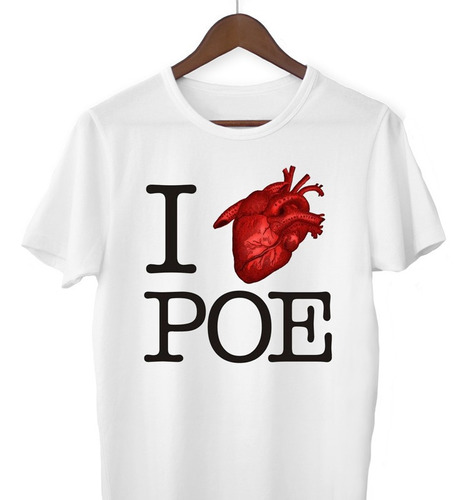 Remera I Love Poe Corazon Delator Diseño Único