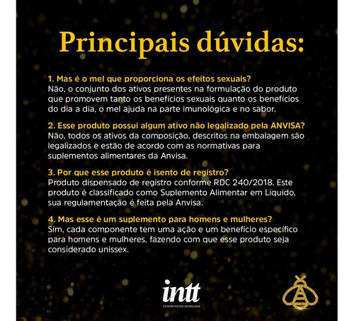 Caixa Power Honey Intt - Suplemento Alimentar Com 8 Sachês