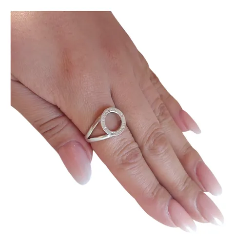 Anillo circulo plata hotsell
