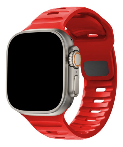 Correa / Pulsera Silicona Sport Para Apple Watch Ultra 49 Mm Color Rojo