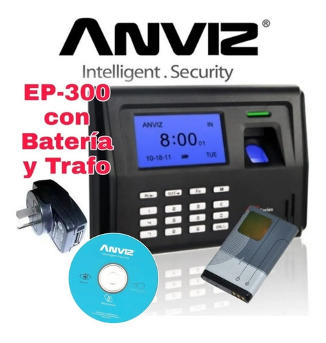 Control Horario Personal Anviz Huella Ep300 +trafo +respaldo