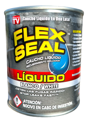 Pegamento Flex Seal Negro Liquido Sellador De Fugas 473ml Color Blanco