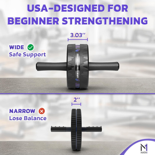 Rueda Ab Roller Con Rodillera Para Entrenamiento Abdominal
