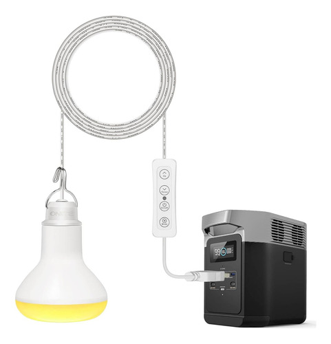 Linterna Led Usb 9w, 3 Colores Regulables, Camping