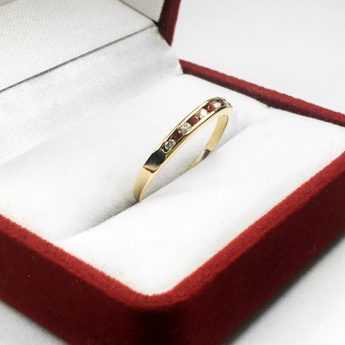 Anillo Medio Sin Fin Oro 18k Mujer Compromiso 1.2 Grs Regalo