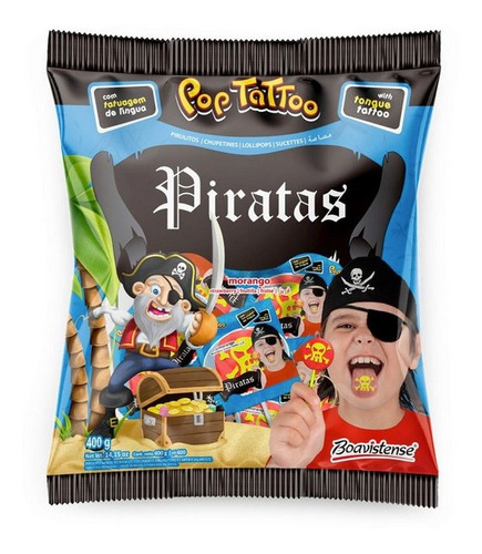 Chupetines Piratas Con Tatuaje De Lengua