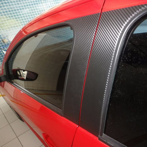 Adesivo Fibra Carbono Envelopamento Automotivo Friso 2 Metro Cor Preto